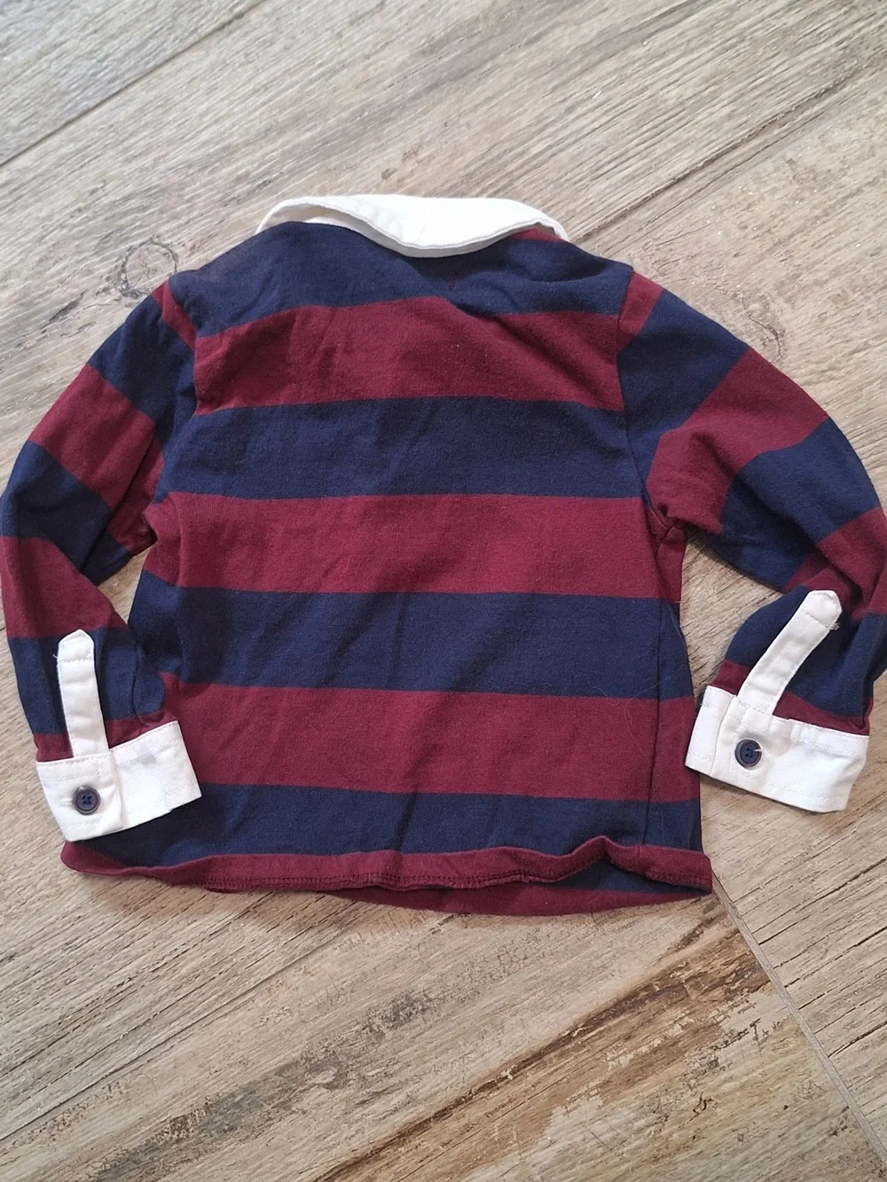 Mud Pie Baby Boy Striped Rugby Polo Long Sleeve Fits 9 Month